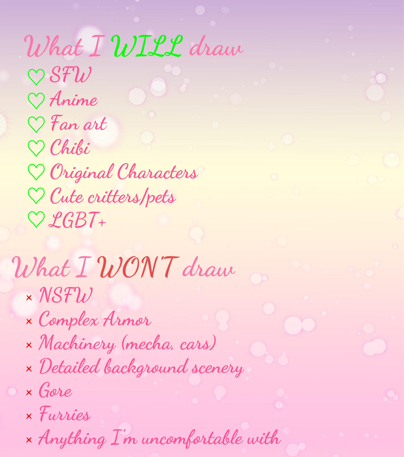 My do's &amp; don'ts